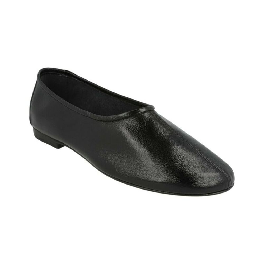 By Far Prudence Leather Flat, Black